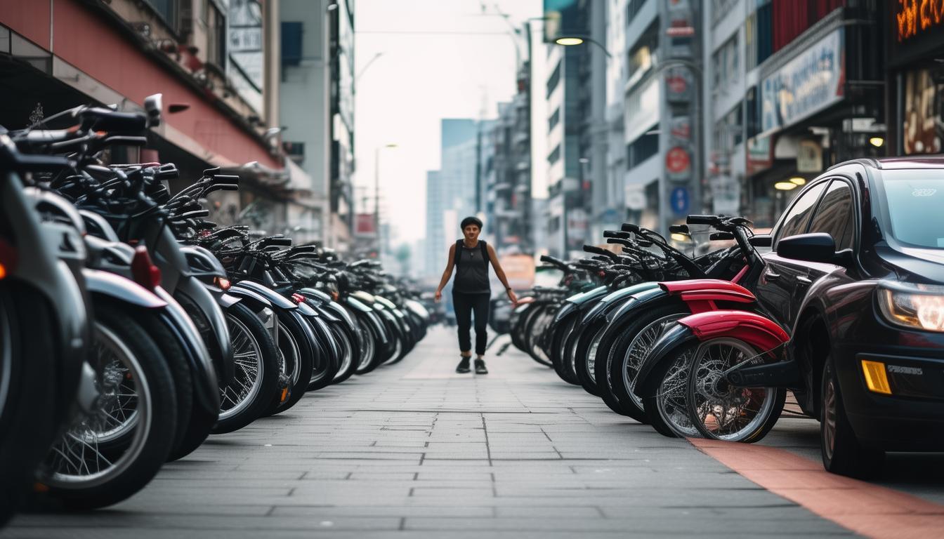 闵行莘庄综合交通枢纽乱象：电动自行车霸占人行道